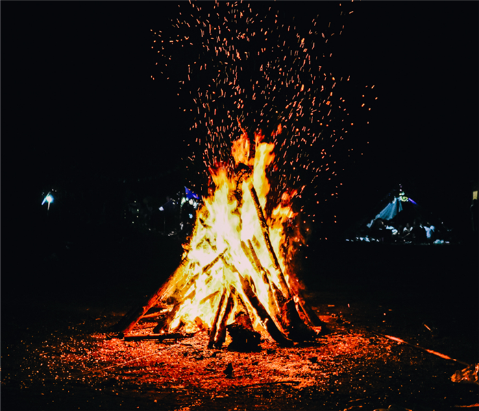 an open bonfire
